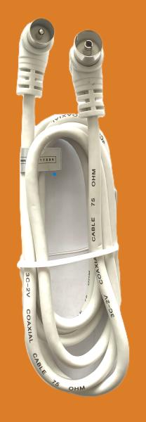 Grundig Koaxkabel 1,5 Meter mit Koaxwinkelstecker und Koaxwinkelkupplung